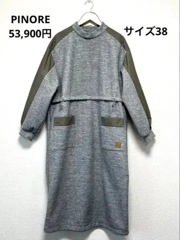 새상품 53,900엔 PINORE 피노레/이소재 조합 원피스 38