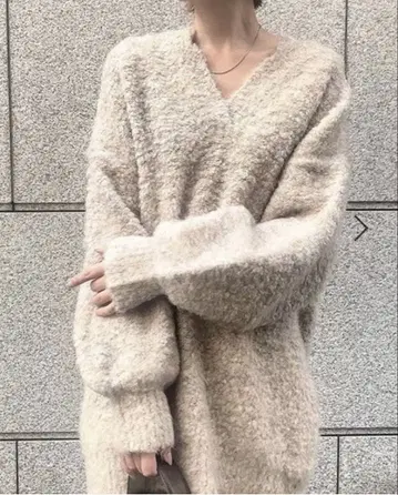 JEANASIS 오버 사이즈 V넥 니트