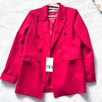 ZVR 빨간색 더블 브레스트 테일러드 자켓 택 포함 새상품