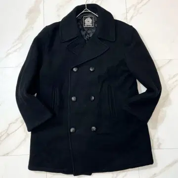 [ 새상품급 ] 밴자켓 피코트 싸개 단추 퀼팅 울 블랙