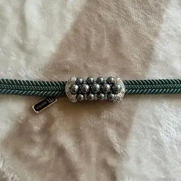 미사용 오비 고정 띠와 허리띠 조개 펄 오비 고정 띠 모스그린 허리띠