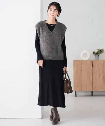 a.v.v 여성용 원피스 니트 원피스 페더 베스트 2종 세트