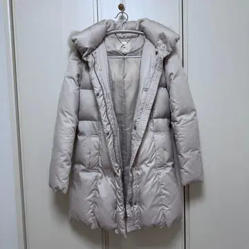 ef-de 퍼 달린 다운 자켓 미디 기장