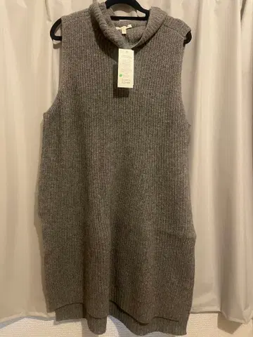 [ 택 포함 새상품 ] EILEEN FISHER 터틀 슬리브리스 롱 니트