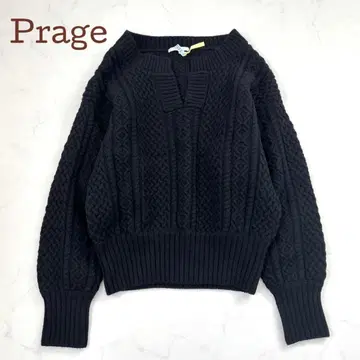 [ 인기 완판템 ] 플라주 아란 숏 풀오버 스테디셀러 케이블 니트 블랙