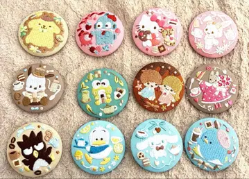 산리오 자수 캔뱃지 12개 세트