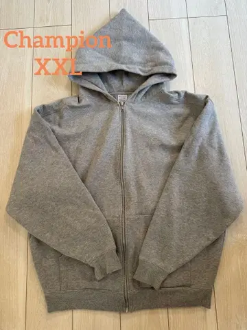 [ 중고 ] Champion 그레이 풀 집업 후드티 XXL 속기모