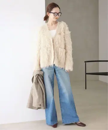 [ SLOBE IENA ] 샤기 니트 가디건