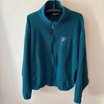 그린 컬러 플리스 자켓 집업