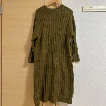 ZARA 리브 니트 롱 원피스