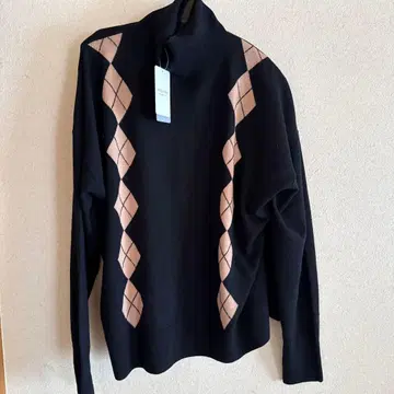 택 포함 새상품 IENA 아가일 니트