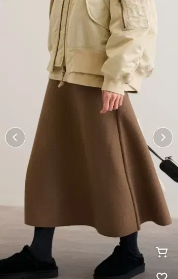 FRAMEWORK 니트 플레어 스커트 브라운