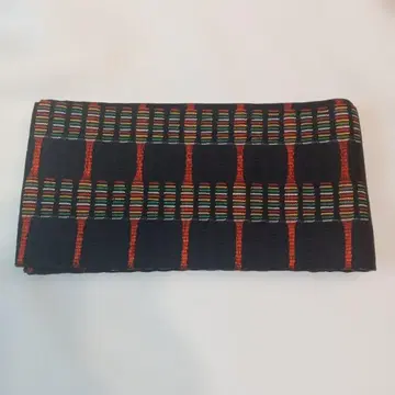 반폭 오비 견직 네이비 오렌지