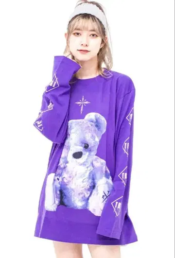 TRAVAS TOKYO 곰 프린트 롱 T