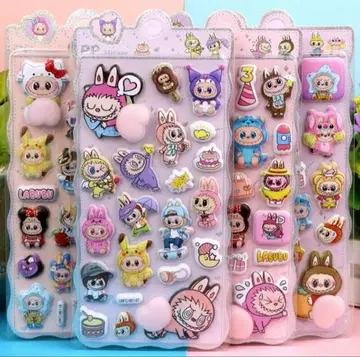 LABUBU풍 라부부 씰 3D 통통씰 보상 임의 3장 세트