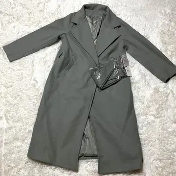 [택 포함 새상품] GRL 롱 체스터 코트 M 그린 계열 그레이지