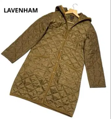 라벤햄 퀼팅 롱 코트 사이즈 36 카멜 컬러