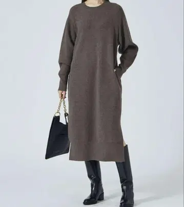칼리테 슬릿 니트 원피스 그레이