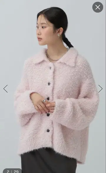 LEPSIM 렙심 3.5게이지 옷깃 버튼 가디건 니트