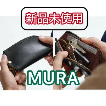 미사용 새상품 MURA 이탈리아 가죽 L자 지퍼 카드 키 대응 키케이스