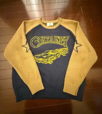 그래픽 스웨터 네이비/베이지