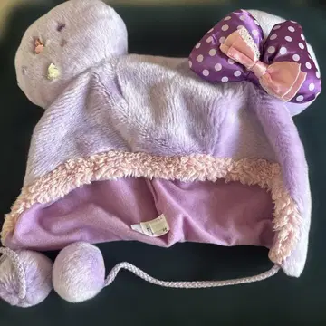 디즈니 팬캡 보라색 리본 미니