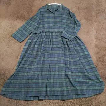 &yarn 체크 무늬 롱 원피스