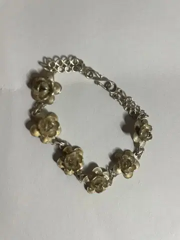 은선 세공 팔찌 실버 925 플라워 발리