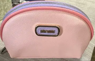 마리콴트 핑크 돔형 파우치 꽃무늬 안감