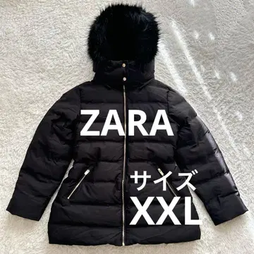 ZARA 세미롱 기장 후드 부착 다운 자켓
