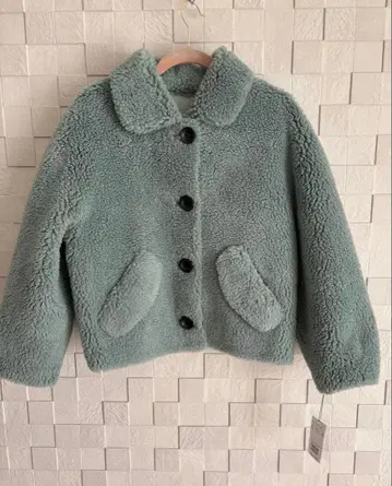 민트 그린 보아 자켓