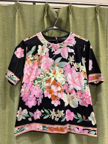 LEONARD 플라워 프린트 반팔 T셔츠 LL