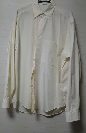 AURALEE A00S03TN 랫핑크 트윌 셔츠 화이트 4