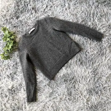 ZARA [ S ] 다크 그레이 크롭 니트 스웨터 가을/겨울 울 100%