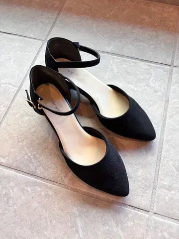 블랙 앵클 스트랩 펌프스 블랙 검정 포멀 로우힐 23