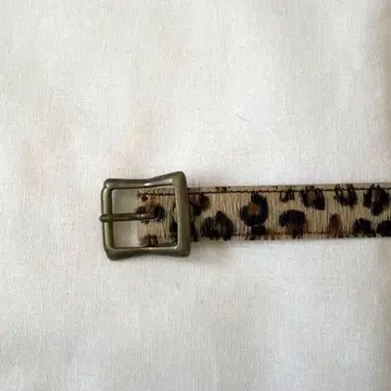 HOOKED 브라운 가죽 벨트 레오파드