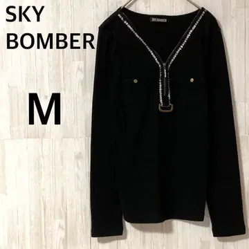 SKY BOMBER 하프 지퍼 니트 [ M ] 비쥬 코튼 혼방 캐주얼