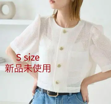 미사용 새상품 로페피크닉 가디건 자켓 반팔 화이트