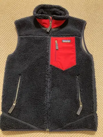 patagonia 플리스 베스트 XS 네이비/레드