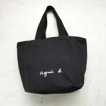 agnes b. GO03 01 로고 토트백 캔버스 블랙@JH78