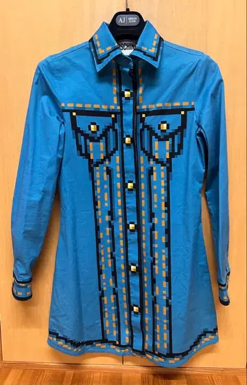 Moschino 긴팔 셔츠 파란색 그래픽 프린트