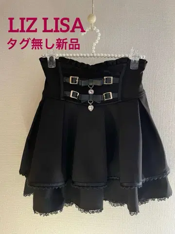 [미사용] LIZ LISA 2단 리본 벨트 치마바지 블랙 size:0