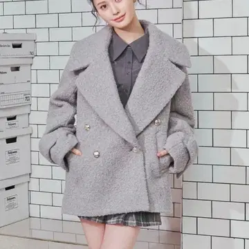 [새상품급] redyazel 레이디 아젤 아우터 보아 더블 미들 코트