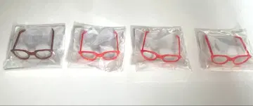 리카짱 캐슬 브라운 테두리 빨간 테두리 안경 4세트