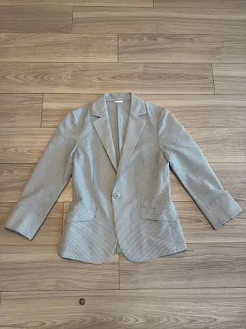 블루 그레이 스트라이프 테일러드 자켓 여성용