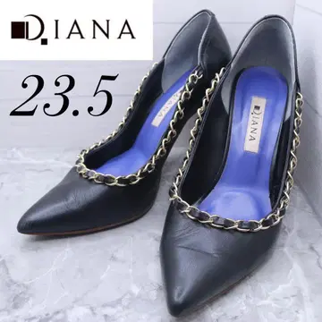 [ 147 ] DIANA 다이애나 펌프스 체인 라인 포인트 블랙 23.5