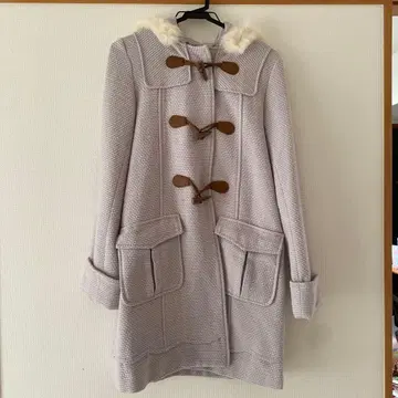 LIZLISA 연보라색 더플 코트 플리스 소재