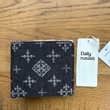 Daily russet 데님 접이식 지갑 블랙