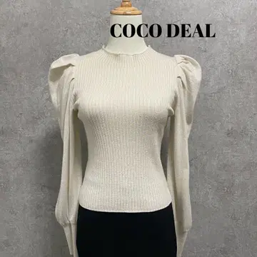 코코딜 아이보리 퍼프 슬리브 니트 M