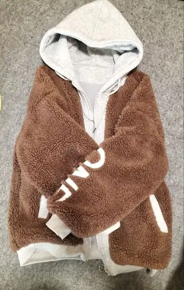 보아 자켓 플리스 브라운 리버서블